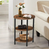 Modern Wood Texture 3 layer Sofa Side Table