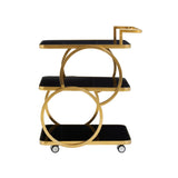 Modern 3-Tier Bar Cart on Wheel with Handle