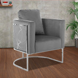 Modern Tulip Velvet Living Room Chair Silver