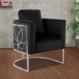 Modern Tulip Velvet Living Room Chair Silver