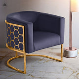 Modern Royal Velvet Living Room Chair Gold