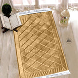 Luxury Handmade Anti-Slip Velvet Prayer Mat Golden