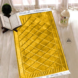 Luxury Handmade Anti-Slip Velvet Prayer Mat Yellow