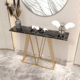 Enterway Single Layer Console Table-Black and Gold