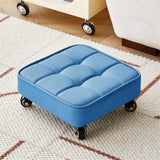 LUXURY SQUARE ROLLING FOOTSTOOL WITH WHEELS