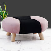Two Tone Quilted Velvet Stool | Premium Ottoman & Footrest