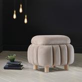 Quilted Square Velvet Stool | Luxury Ottoman & Footrest