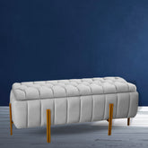 Luxury Quilted Velvet 3 Seater Ottoman Storage Box