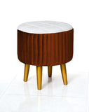 1 seater Maroon Wooden Stool Round Polished legs 2 shaded