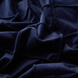 Velvet Pinch Pleats Duvet Set (Blue)