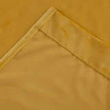 2 Pieces of Plain Velvet Curtain Yellow with 2 belts
