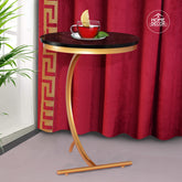 MARBLE AND GOLD ACCENT SIDE TABLE BLACK