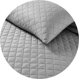 3 Pcs Cotton All Season Bedspread ultrasonic(Quilted) Grey