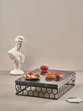 Beehive Fancy Marble Sheet Rectangular Serving Stand