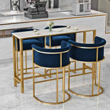 Luxury Space Saver Dining Table & Chairs Set Blue- 5 Pcs