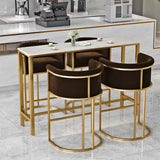 Luxury Space Saver Dining Table & Chairs Set Brown- 5 Pcs