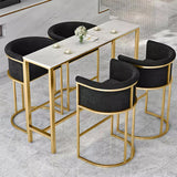Luxury Space Saver Dining Table & Chairs Set Black- 5 Pcs