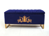 3 Seater Ottoman Storage Box With Embroidery