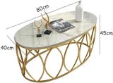 Nordic Gold Oval Marble Coffee Table