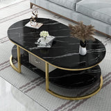 Modern  Oval Shape Uv Marble Texture Sheet Center Table