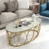 Nordic Gold Oval Marble Coffee Table