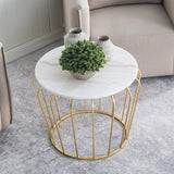 Ornate Modern Living Room Marble Sheet Side Table
