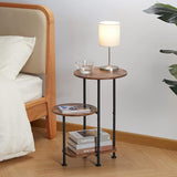2 Tier Small Side Table Plant Stand with Storage Shelf