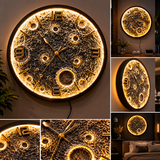 Luxury Moon LED Wall Clock – Modern 3D Lunar Design with Warm/Cool LED Light
