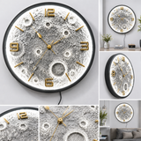 Luxury Moon LED Wall Clock – Modern 3D Lunar Design with Warm/Cool LED Light