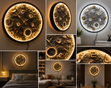 Luxury Moon LED Wall Clock – Modern 3D Lunar Design with Warm/Cool LED Light