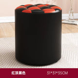 1 Seater  Dual Shade Luxury Round Leather Vanity stool