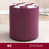 1 Seater  Dual Shade Luxury Round Leather Vanity stool