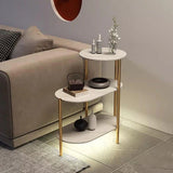 Unique Living Room Side Table With Gold Metal Frame