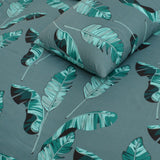 Green Feather 5 Pcs Printed Bedsheet Set