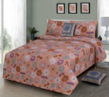 Sweet Violet Flower 5 Pcs Printed Bedsheet Set