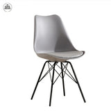 Fusion Living Soho Plastic Dinning Chair with Black Metal Legs  - Grey