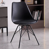 Fusion Living Soho Plastic Dinning Chair with Black Metal Legs  - Multicolors