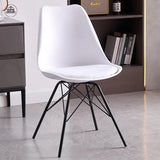 Fusion Living Soho Plastic Dinning Chair with Black Metal Legs  - Multicolors