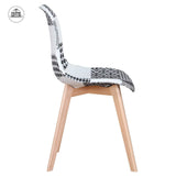 Imported Lycim Patch Work Chair-Black & White