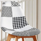 Imported Lycim Patch Work Chair-Black & White