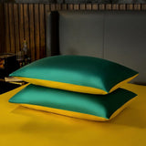 Brata Stich Embroidery Duvet Set - Green and Yellow