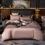 Brata Stich Embroidery Duvet Set - Peach and Charcoal