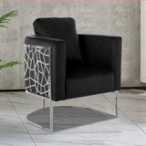 Modern Royal Velvet Living Room Chair Silver