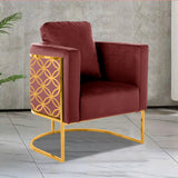 Modern Floral Velvet Living Room Chair