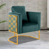 Modern Floral Velvet Living Room Chair