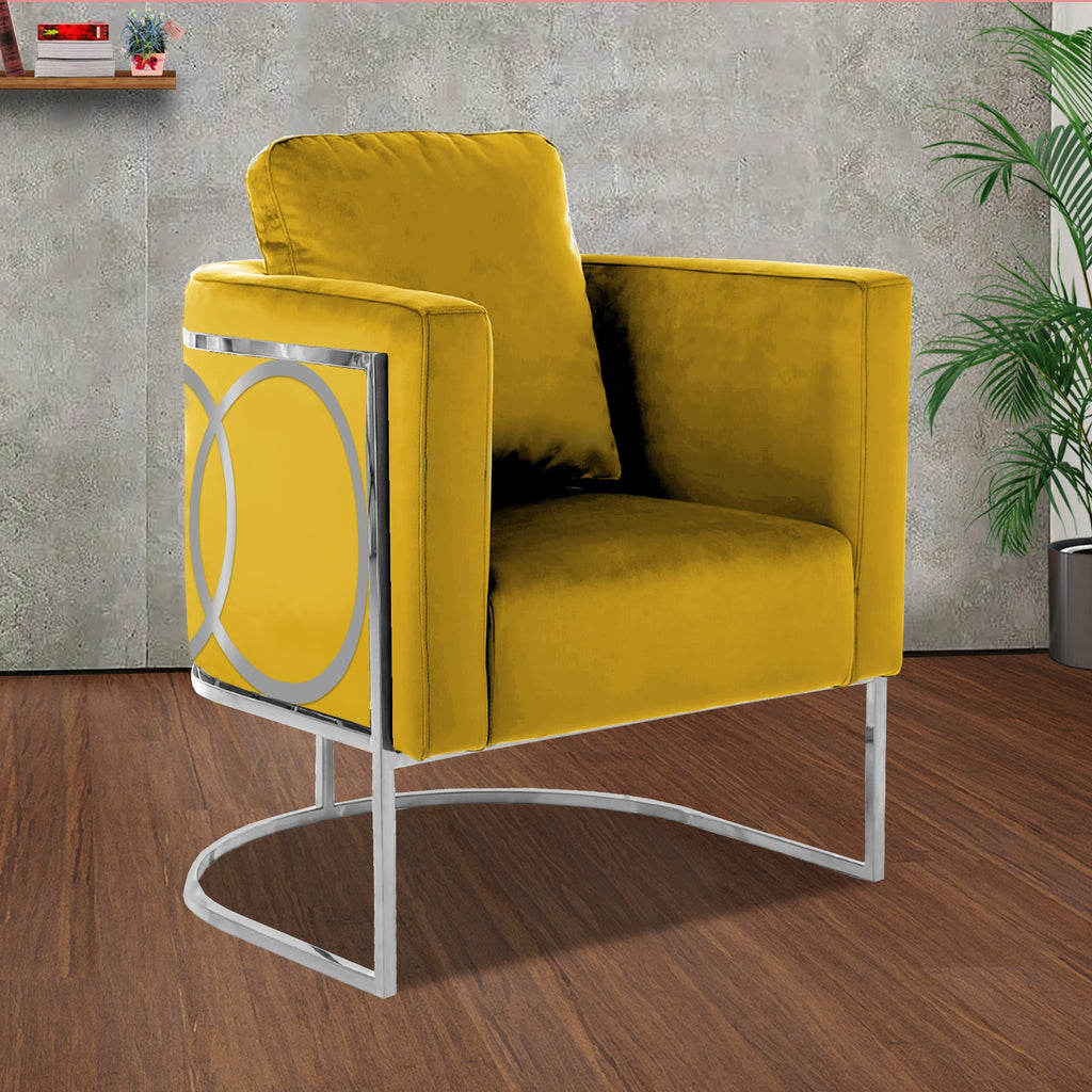 Modern Eden Velvet Living Room Chair Silver