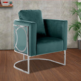 Modern Eden Velvet Living Room Chair Silver