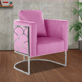 Modern Petal Velvet Living Room Chair Silver