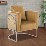 Modern Petal Velvet Living Room Chair Silver