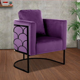Modern Petal Velvet Living Room Chair Black
